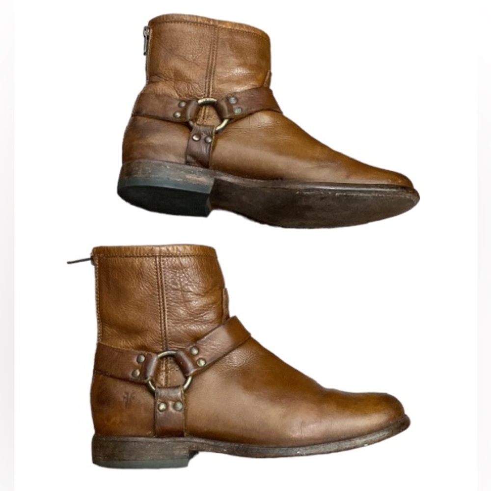 FRY Brown Leather Made In Mexico UNISEX Cow Boy Mid Calf Boot Size 9B